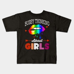 Busy Thinking About Girls Kids T-Shirt